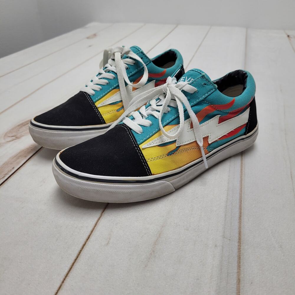 Vans Revenge X Stormy teal lightning bolt low top punk grunge